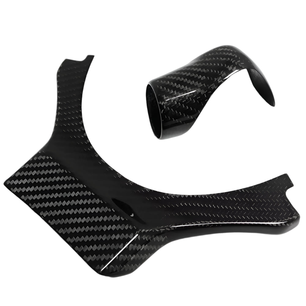 Carbon Fiber Center Steering Wheel Trim w/ Gear Shift Knob Cover -  Lexus RC NX RX RC300 RC350 NX300h RX350 RX450 F Sport.