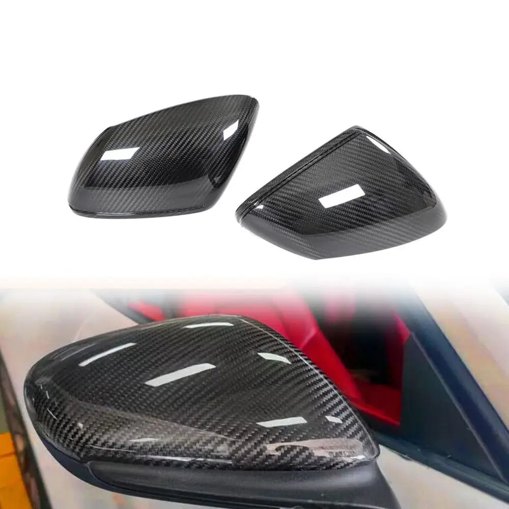 Pre-preg Carbon Fiber Side Mirror Replacement Set - Porsche Taycan 9J1 19-20.