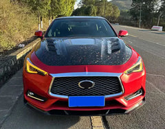 Carbon Fiber Front Vented Engine Hood w/ Transparent window - Infiniti Q60.