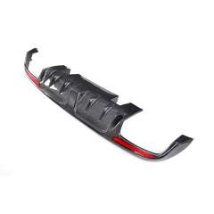 Carbon Fiber Rear Diffuser w/ LED - Mercedes Benz C300 C400 C450 C43 C63 AMG Sedan 4-Door 15-17.