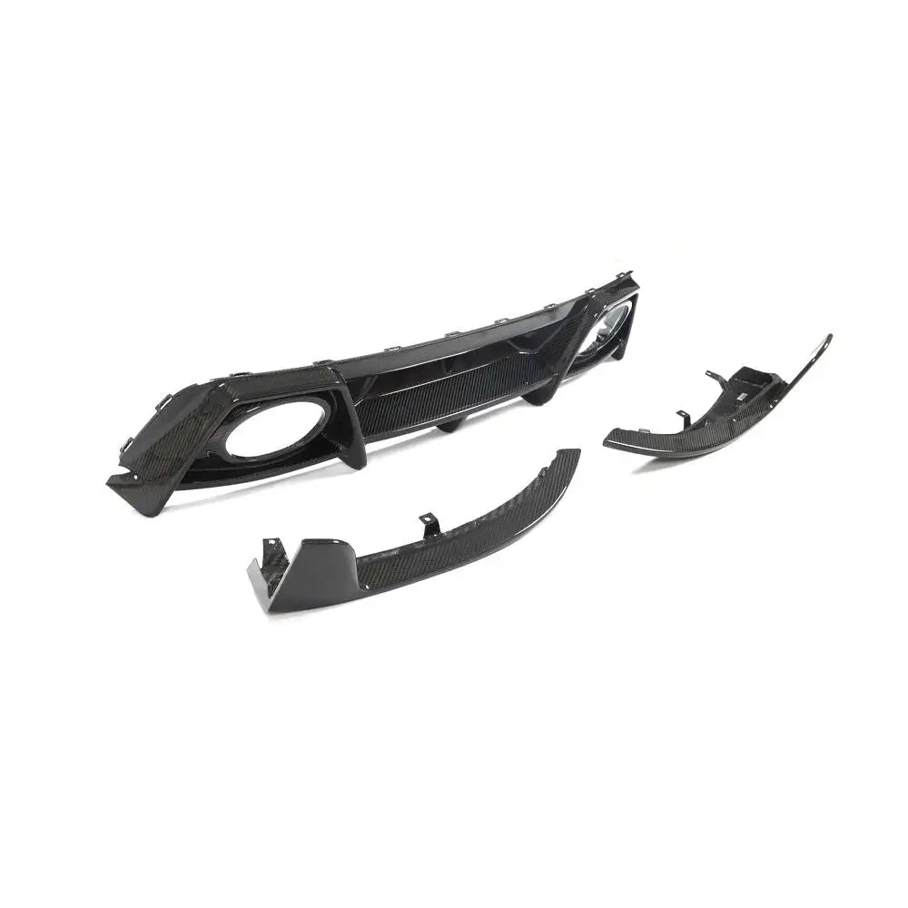 Prepreg Carbon Fiber Rear diffuser w/ Side Canard - Porsche 911 992 Turbo S Coupe 2019-2021.