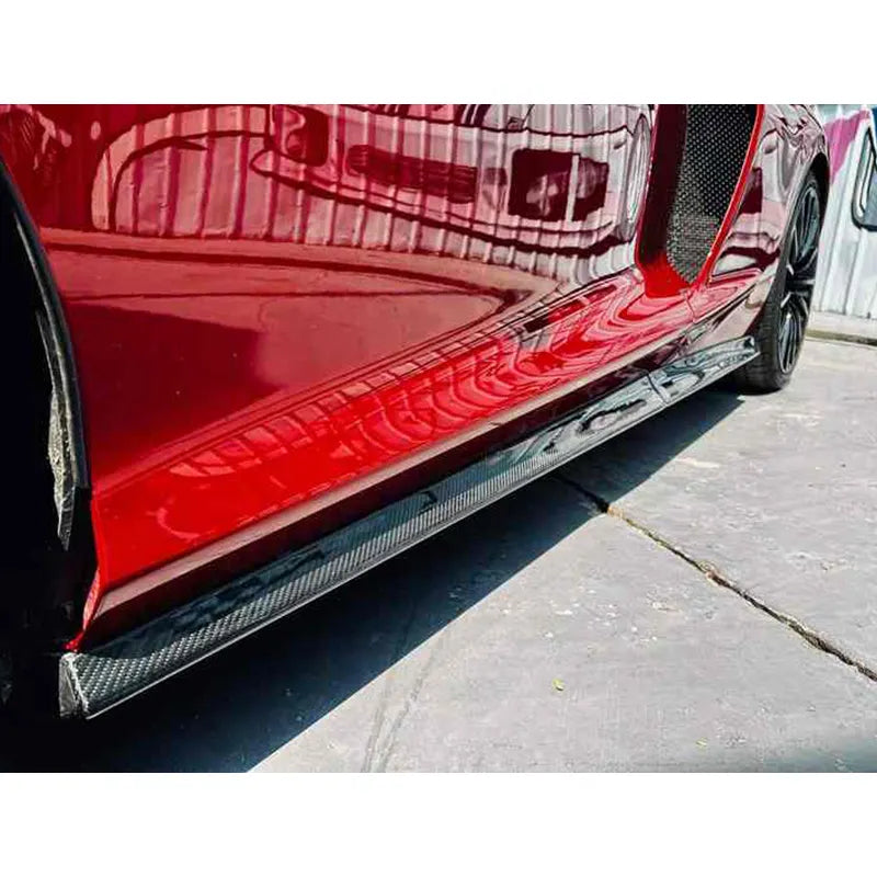 Prepreg Carbon Fiber Side Skirt Door Extensions Set V2 - Mclaren GT.