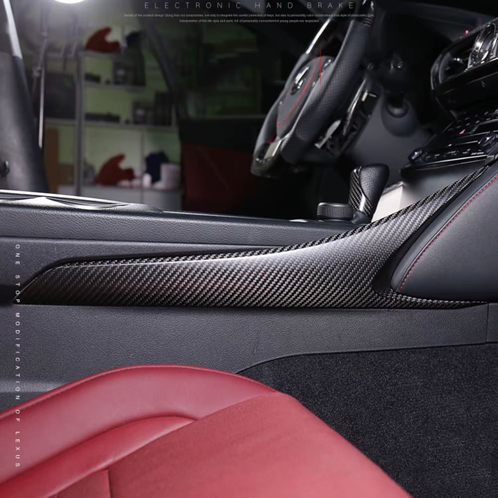 Prepreg Carbon Fiber Center Console Side Trim - Lexus IS IS250 IS300 IS350 F Sport 2014-2017.