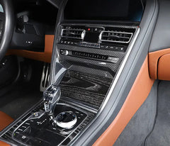 Carbon Fiber Interior  Center Console CD Button Panel Frame Trim Cover - BMW 8 Series G14 G15 G16 2019-2023.