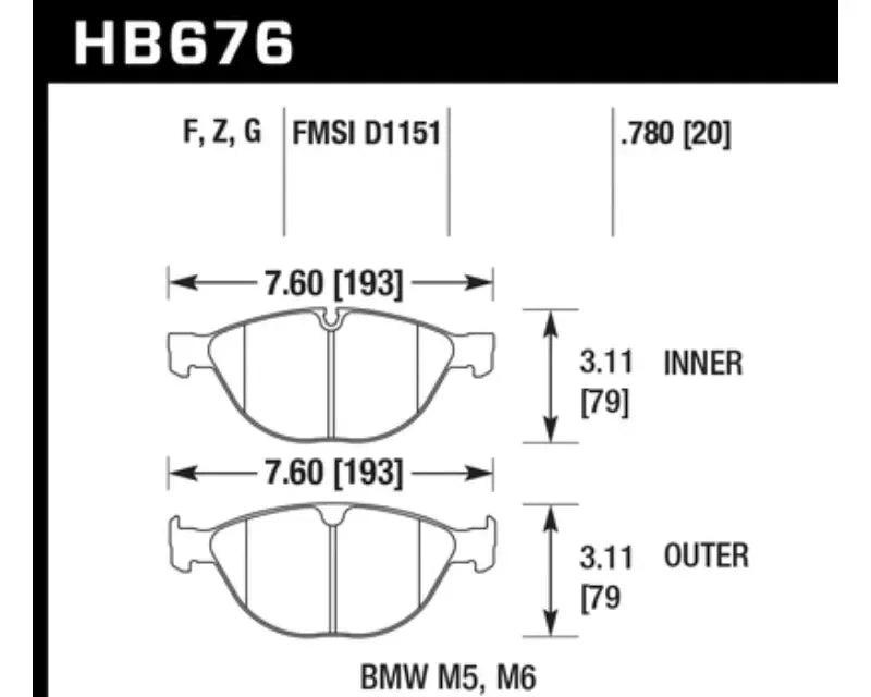 Hawk Performance PC BMW Front.