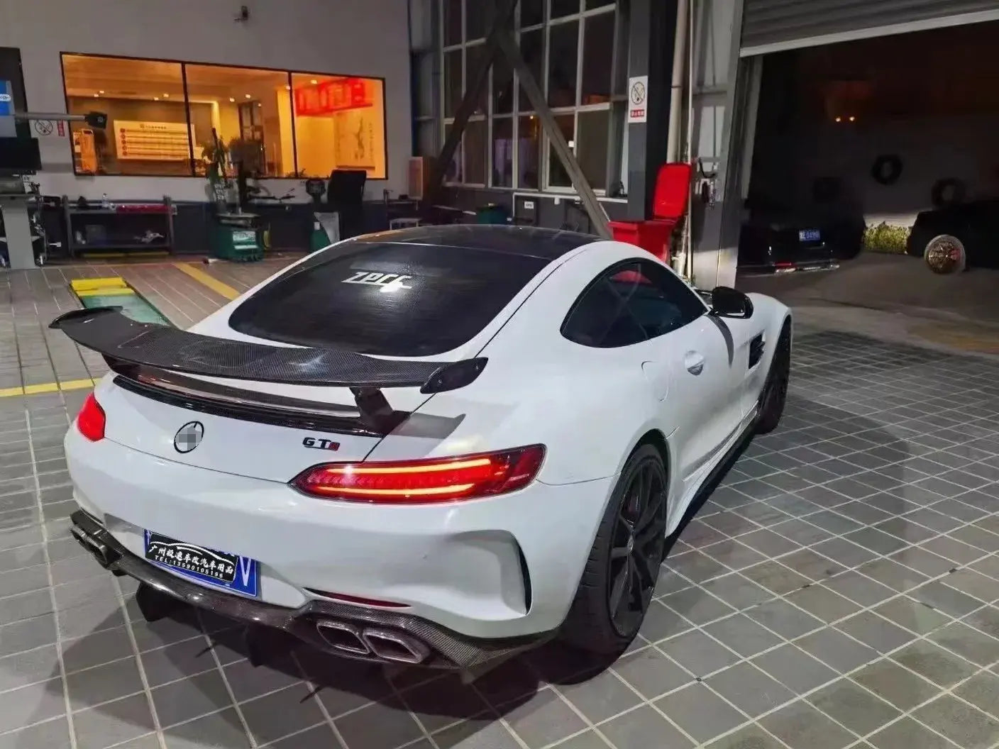 IMP Style Carbon Fiber Rear Bumper W/ Diffuser - Mercedes-Benz AMG GT GTC GTS.