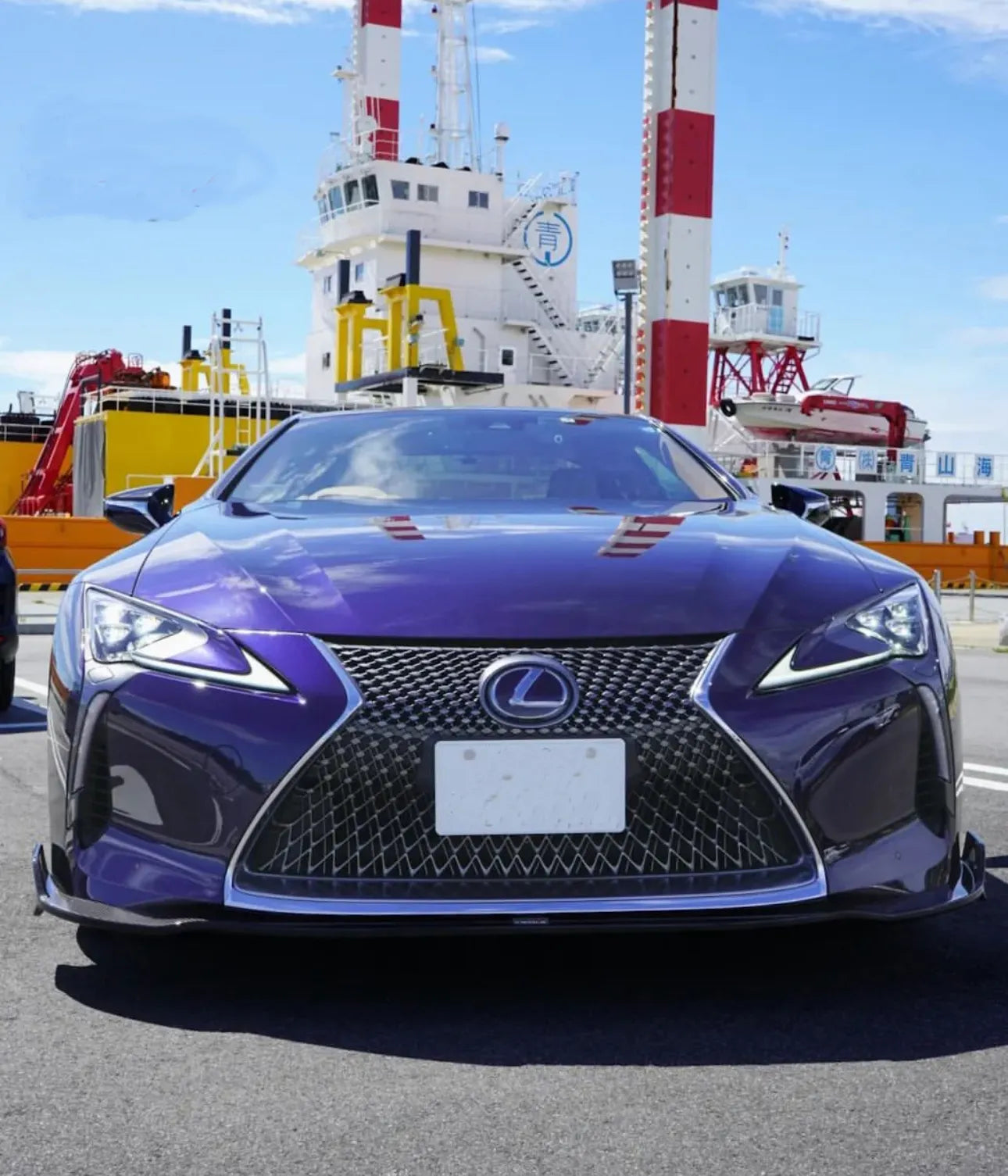 Carbon Fiber T Style Front Lip - Lexus LC500 LC500H.