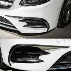 Carbon Fiber Front Bumper Fog Lamp Vents -  Mercedes Benz E43 E300 E400 E450 Sport 2016-2020.