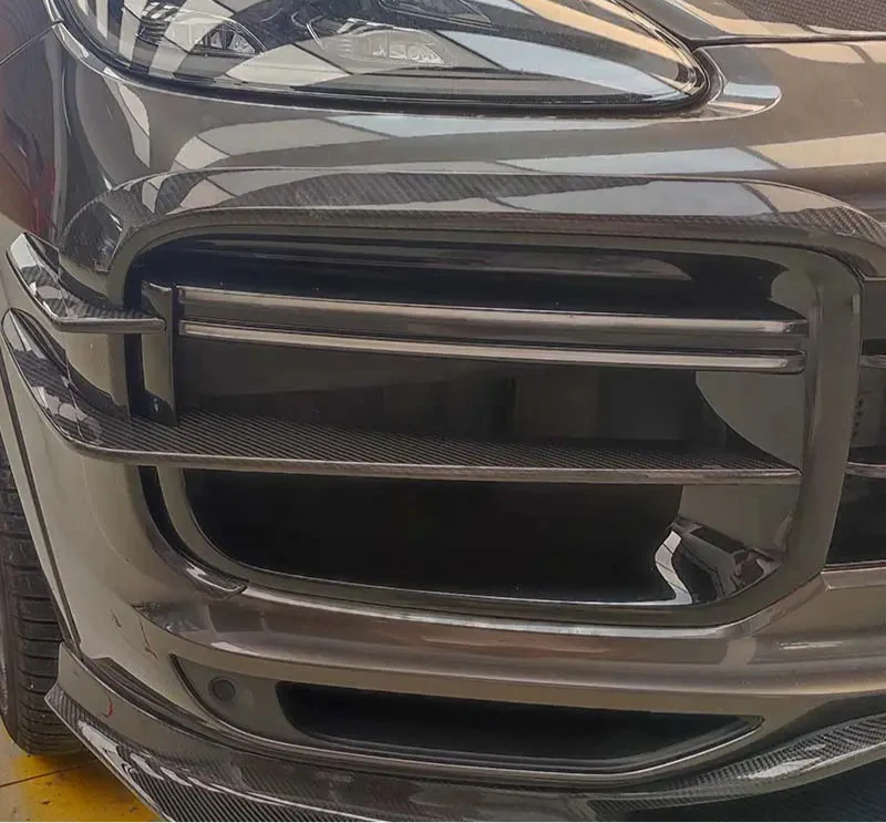 Dry Carbon Fiber Front Bumper Canards - Porsche Cayenne Coupe Turbo 9YA 2018 - 2024.