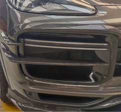 Dry Carbon Fiber Front Bumper Canards - Porsche Cayenne Coupe Turbo 9YA 2018 - 2024.
