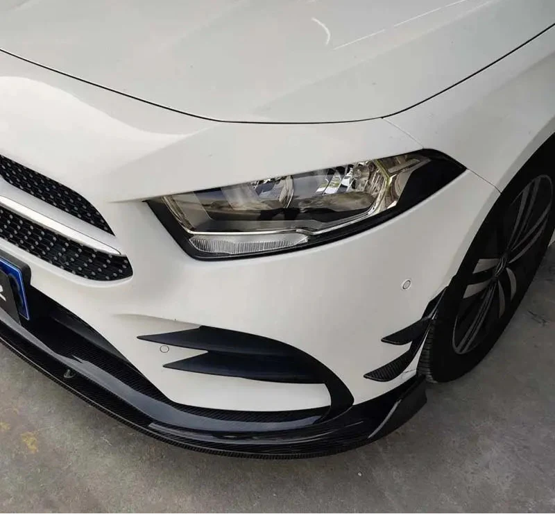 Carbon Fiber Front Bumper Canards - Mercedes Benz W177 a Class Sport A35 Hatchback Sedan.