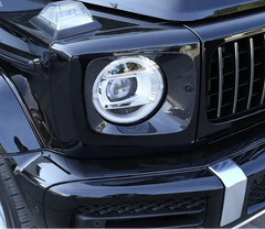 Carbon Fiber Front Headlight Panel Trim - Mercedes-Benz G-Class W463 G63 2019-2023.