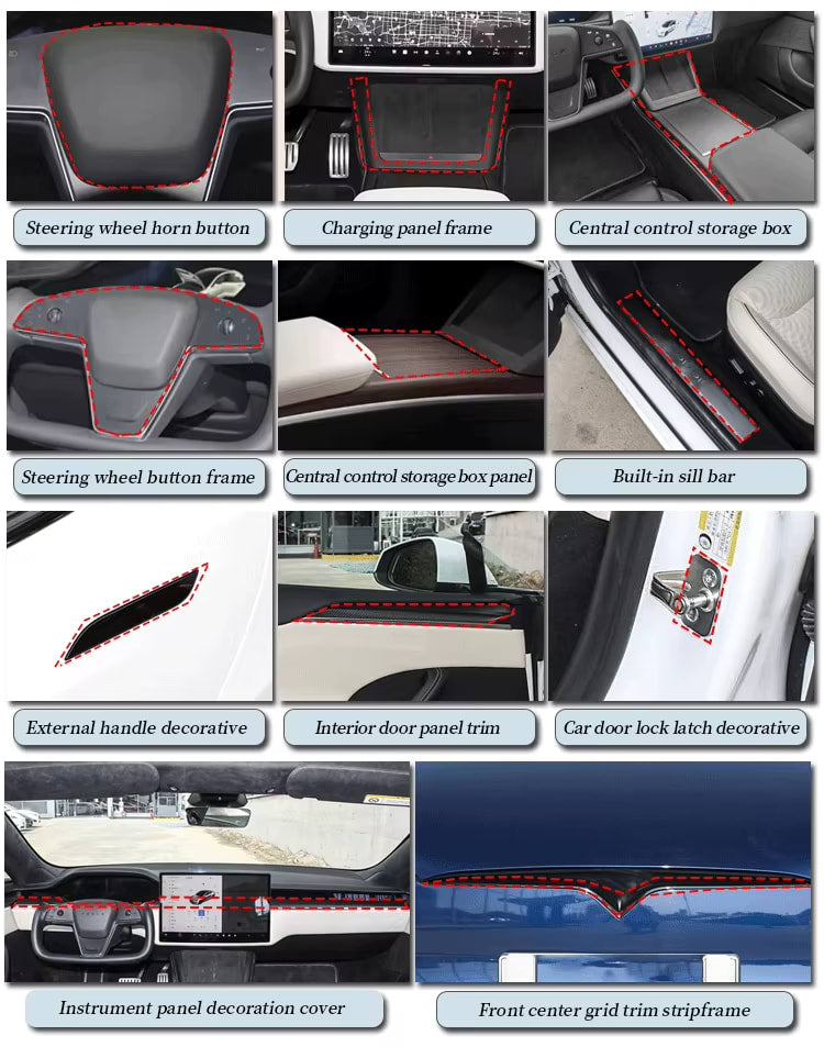 Carbon Fiber Interior Kit -  Tesla Model S 2023+.