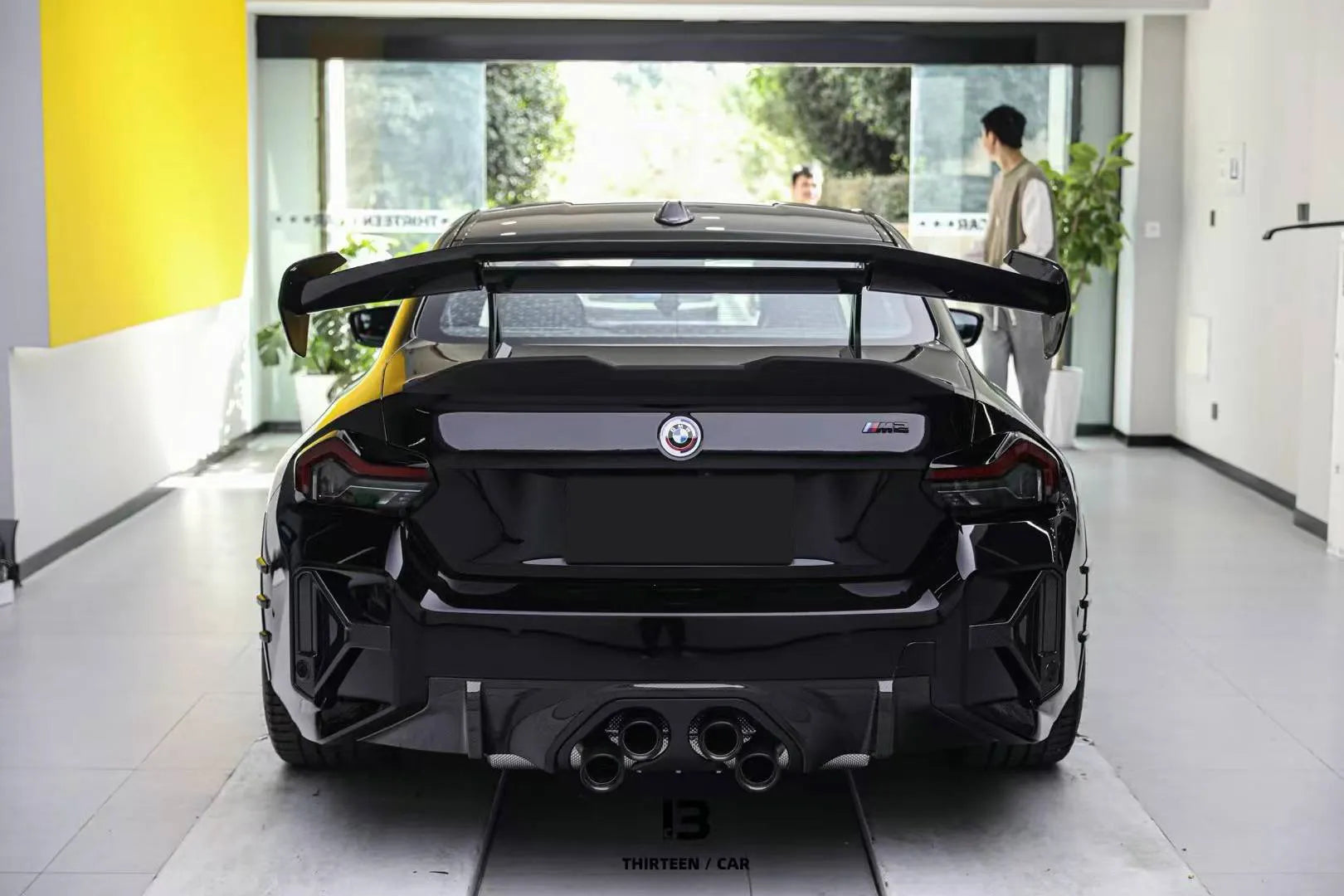 AD Style Carbon Fiber Swan Neck Wing V3 - BMW G87 M2 G80 M3 G82 M4.
