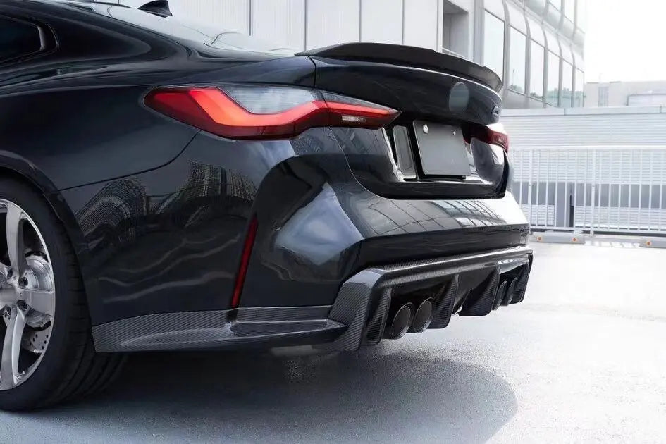 3D Style Carbon Fiber Rear Diffuser + Corner Extension - 2021-2025 BMW G80 M3.