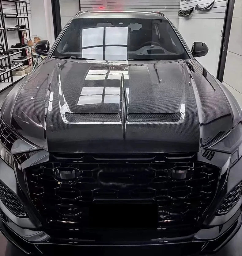 Prepreg Carbon Fiber Vented Hood Bonnet - Audi Q8/ SQ8/ RSQ8 2018-2022.