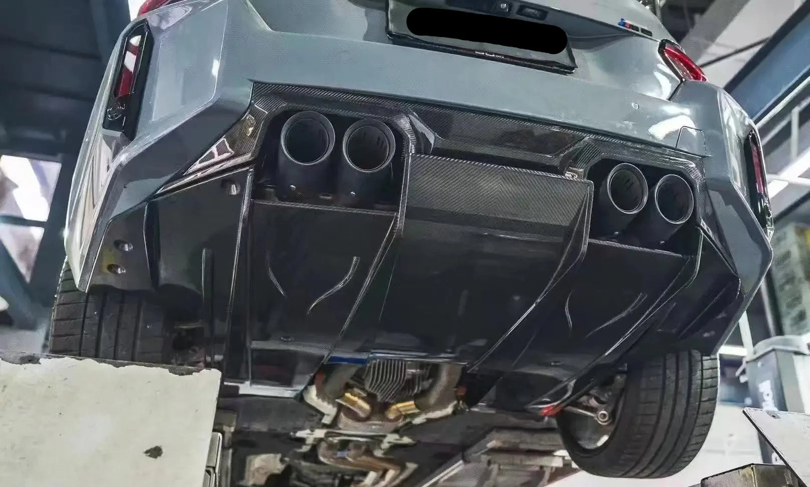 prepreg Carbon Fiber Rear Undertray Diffuser V2 - BMW G87 M2.