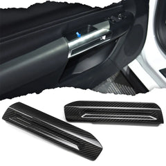 Prepreg Carbon Fiber Inner Door Armrest Handle Cover Trim - Ford Mustang S650 GT V8 Dark Horse Ecoboost 2024+.