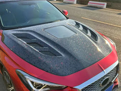 Carbon Fiber Front Vented Engine Hood w/ Transparent window - Infiniti Q60.