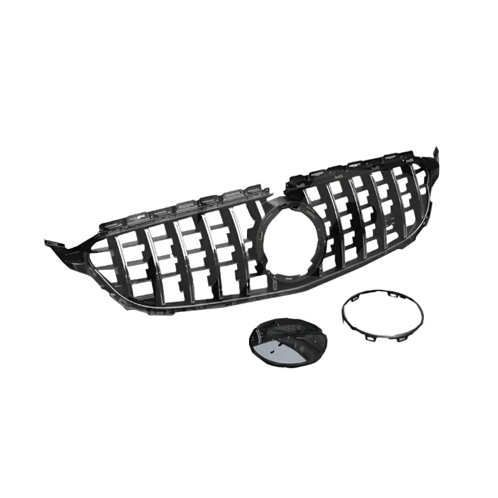 Gloss Black C63 AMG Style Front Grille - 2019-2021 Mercedes Benz C-Class W205 C43.