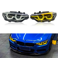 BMW F30 3 series Yellow/White Switchable LCI Style  V2 Headlights - BMW F30 3 series / F35.