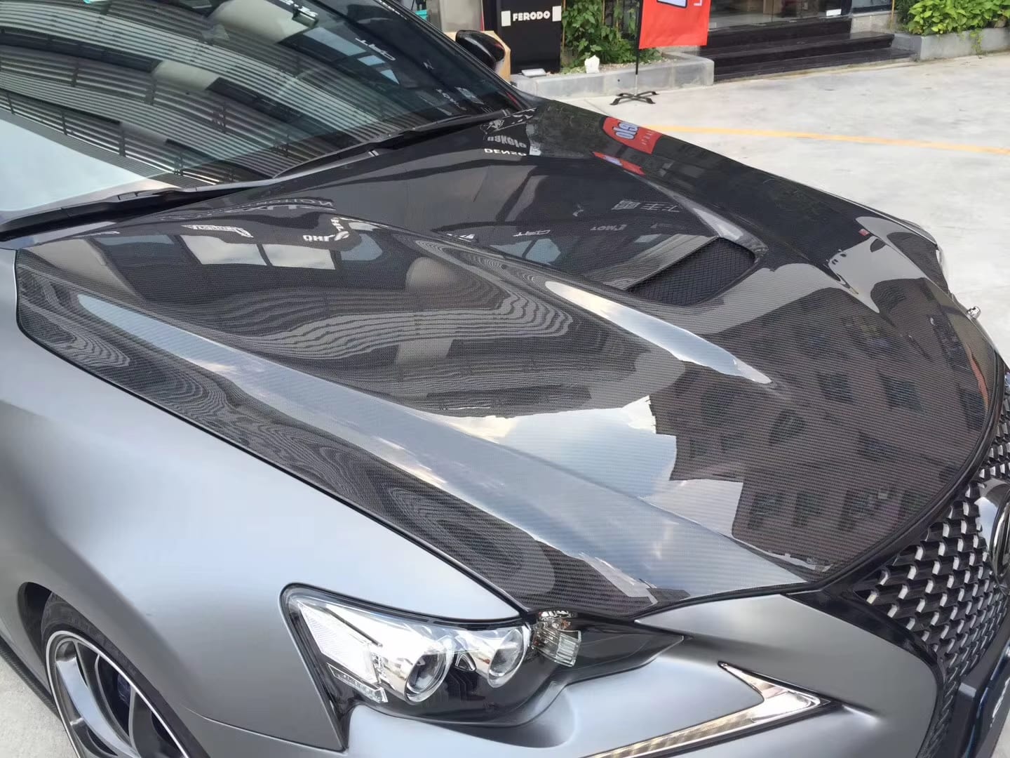 RCF Style Carbon Fiber Vented Hood - 2014-2020 Lexus IS.