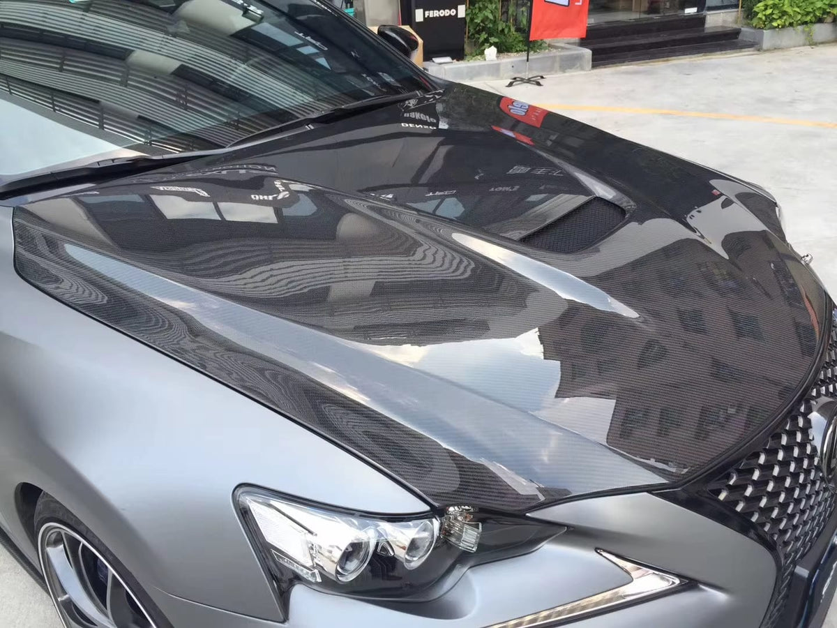 RCF Style Carbon Fiber Vented Hood - 2014-2020 Lexus IS.