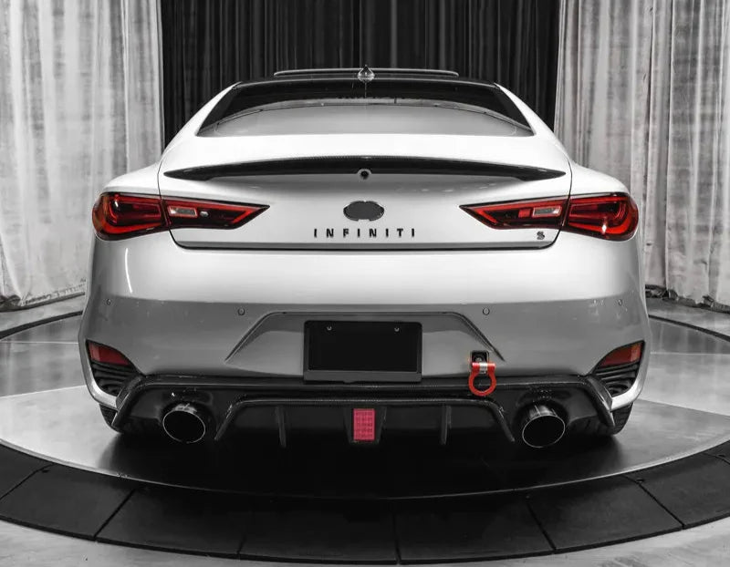 Carbon Fiber Rear Diffuser w/ LED Light -  Infiniti Q60 2016-2022.