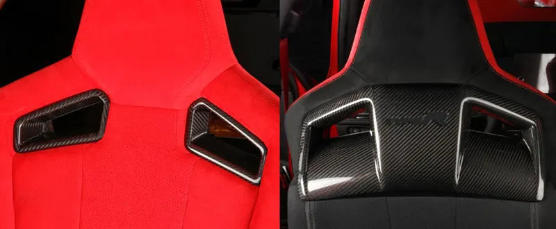 Prepreg Carbon Fiber Seatback Cover Trim - Honda Civic Type R FL5 Gen 11th.