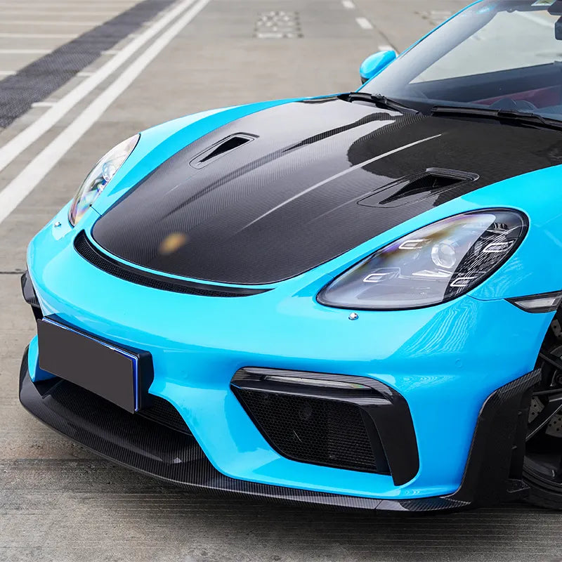 Carbon Fiber Front Bumper Splitter Lip - Porsche 718 GT4 RS.