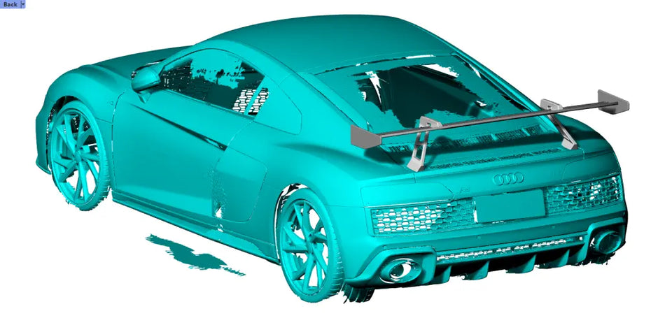prepreg Carbon Fiber Performance Style V2 Rear Wing - Audi R8 V10 Gen 2.