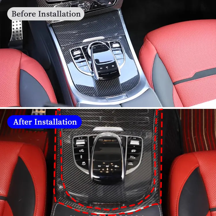Carbon Fiber Interior Center Console Gear Shift outer Trim Frame - Mercedes Benz G Class 2019-2023.