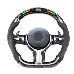 M Performance Carbon Fiber Steering Wheel w/ LED race display - BMW F Chassis.