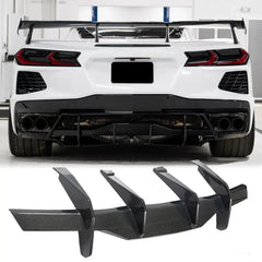 Carbon Fiber Rear Diffuser - Chevrolet Corvette C8.