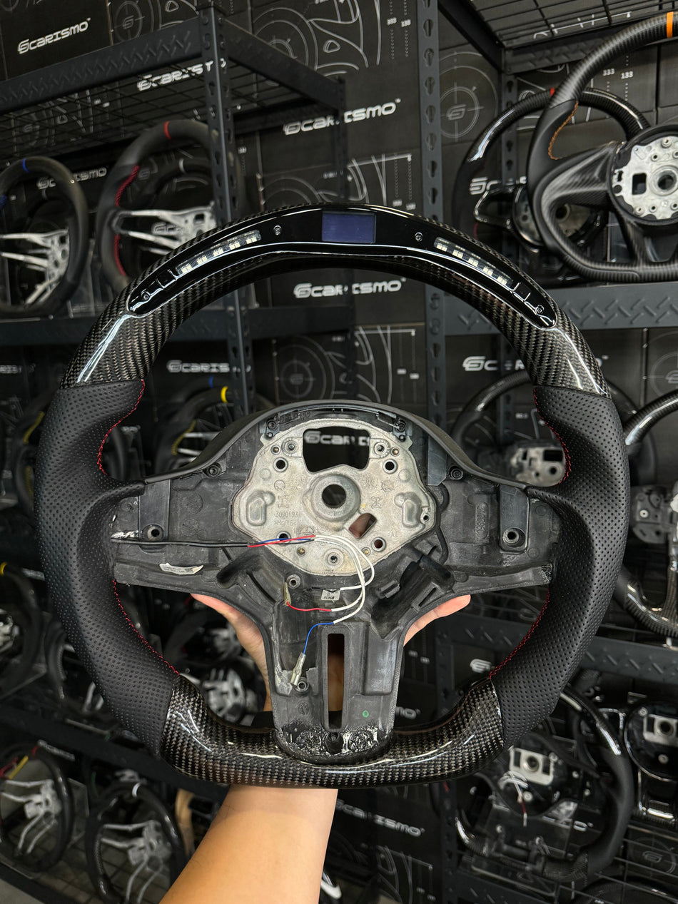 [Media/Test] BMW G-Series (M Performance Wheel) - Classic RPM LED - Gloss Carbon - Perforated Leather - Red Stitching - No Stripe