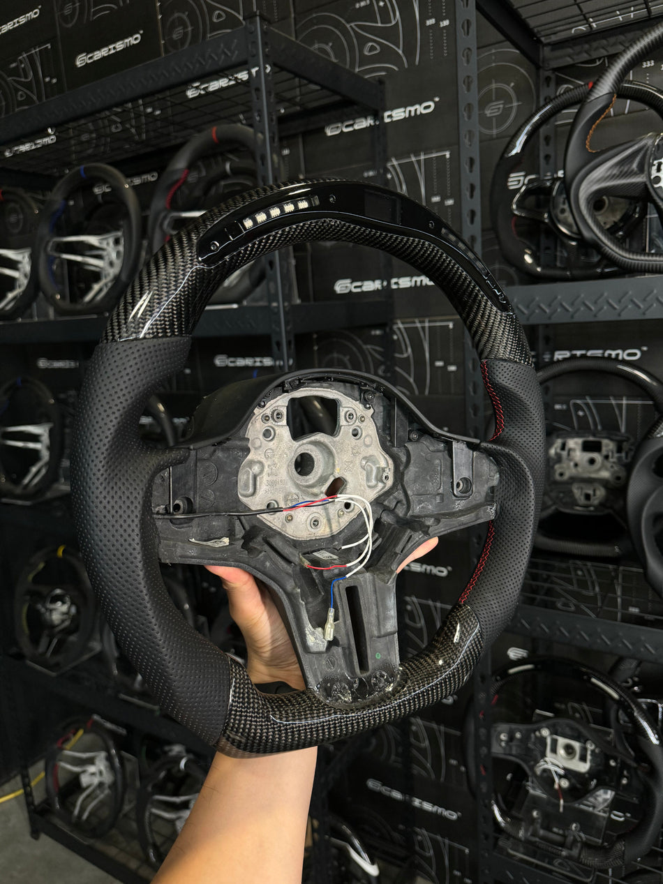 [Media/Test] BMW G-Series (M Performance Wheel) - Classic RPM LED - Gloss Carbon - Perforated Leather - Red Stitching - No Stripe
