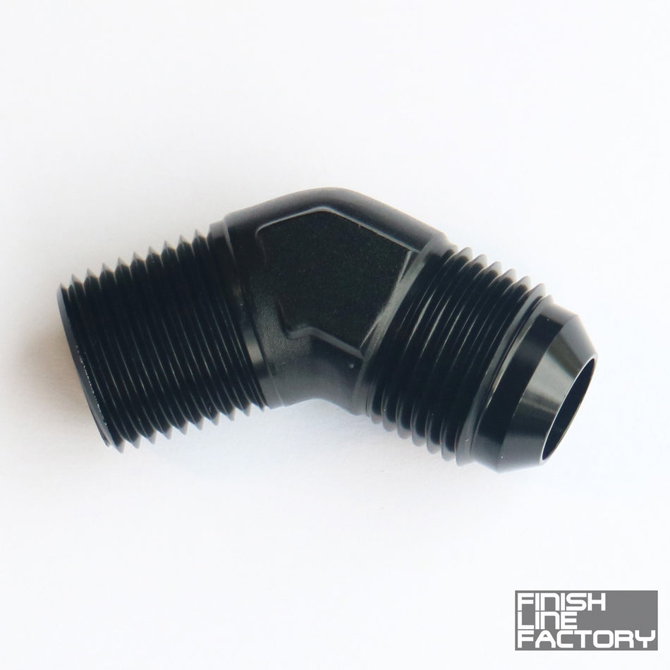 FLF AN to NPT Adapter - 45 Degree