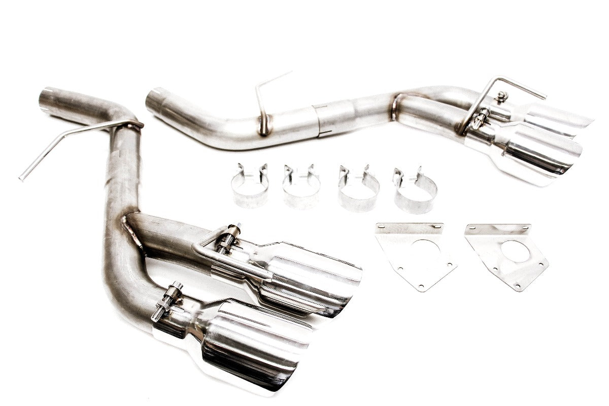 PLM Axle Back Muffler Delete Chevy Camaro V6 3.6L 2016 - 2022 Stainless Steel Quad Tips.
