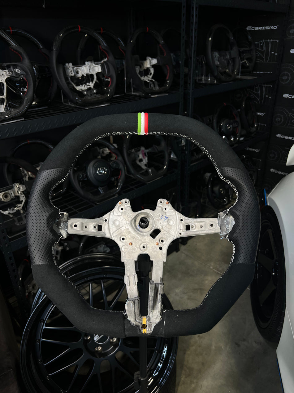 [Media/Test] BMW F-Series (M Performance Wheel) - Signature - Alcantara - Perforated Leather - White Stitching - Italian Flag Colors Leather Stripe