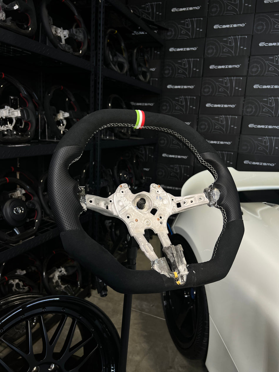 [Media/Test] BMW F-Series (M Performance Wheel) - Signature - Alcantara - Perforated Leather - White Stitching - Italian Flag Colors Leather Stripe