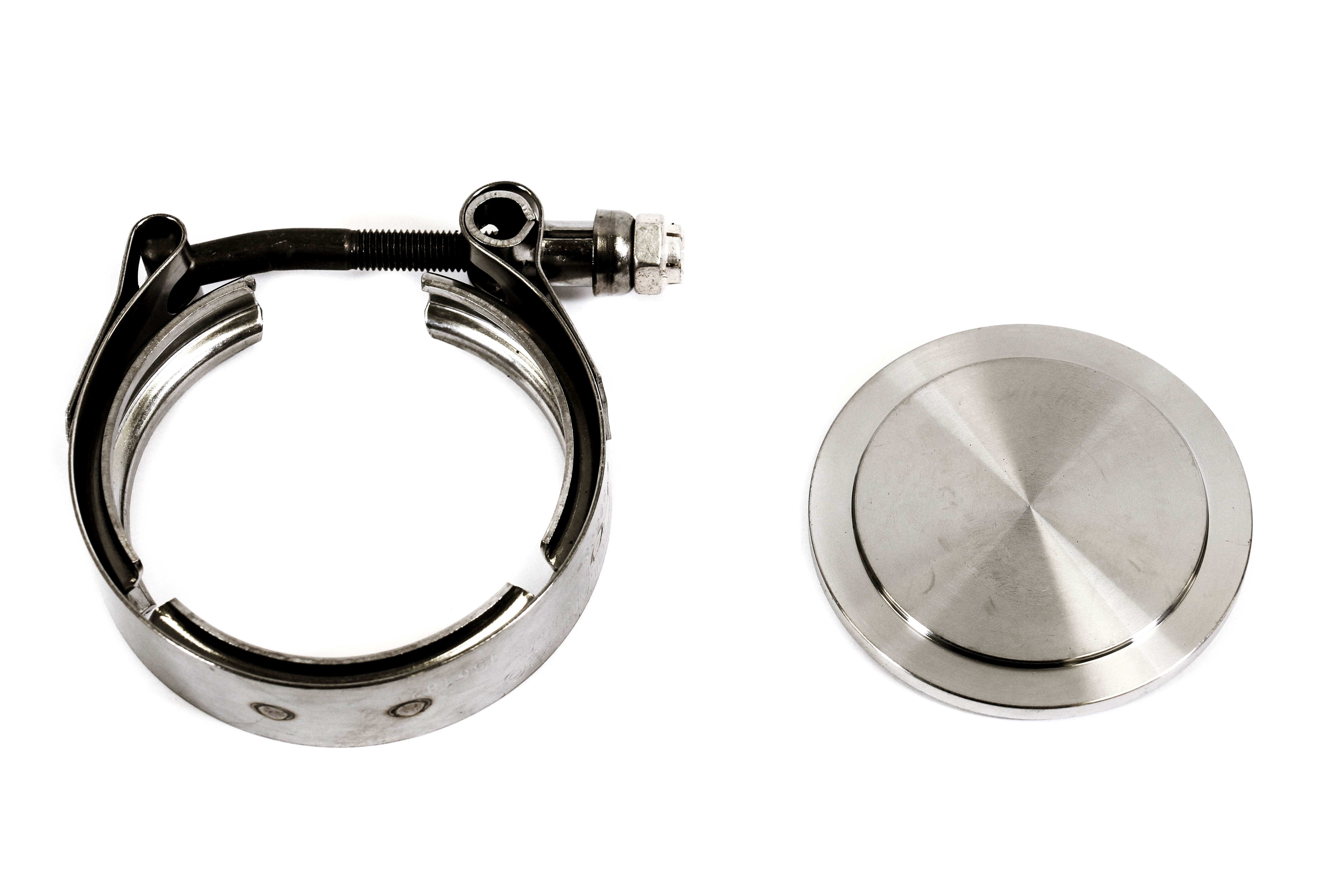 PLM Block Off Flange & V-Band Clamp For Tial 44mm MVR Wastegate EWG.