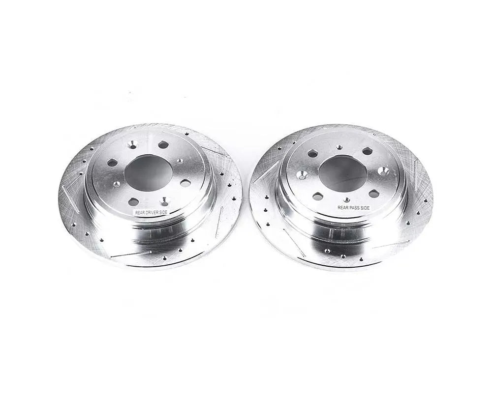Power Stop Evolution Drilled & Slotted Rotors - Pair Rear Acura Integra 1990-2001.