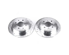 Power Stop Evolution Drilled & Slotted Rotors - Pair Rear Acura Integra 1990-2001.