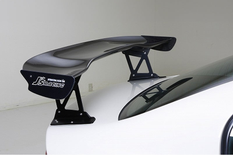 J's Racing 3D GT Wing (Type 1 / Wet Carbon / 1600mm / Factory Trunk Holes) - Honda Civic Type R FD2 07-11