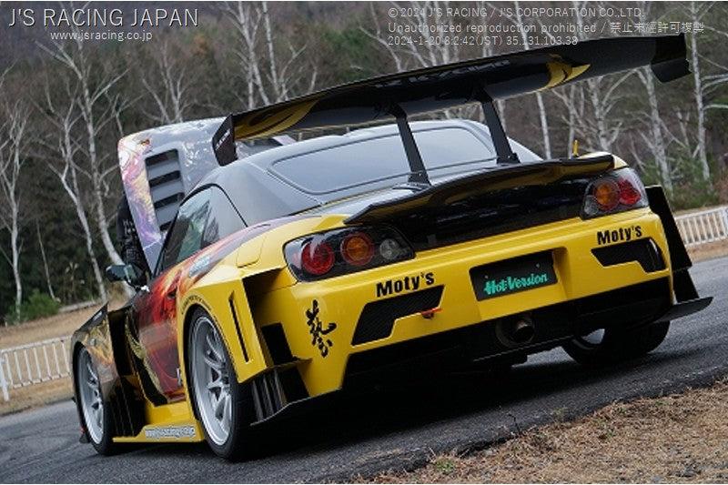 J's Racing 3D GT Wing (Swan Neck / Wet Carbon / 1800mm) - Honda S2000 00-09