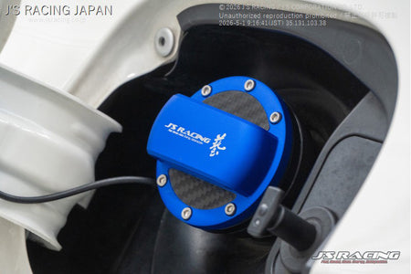 J's Racing Billet Fuel Cap Cover (Blue) - Honda