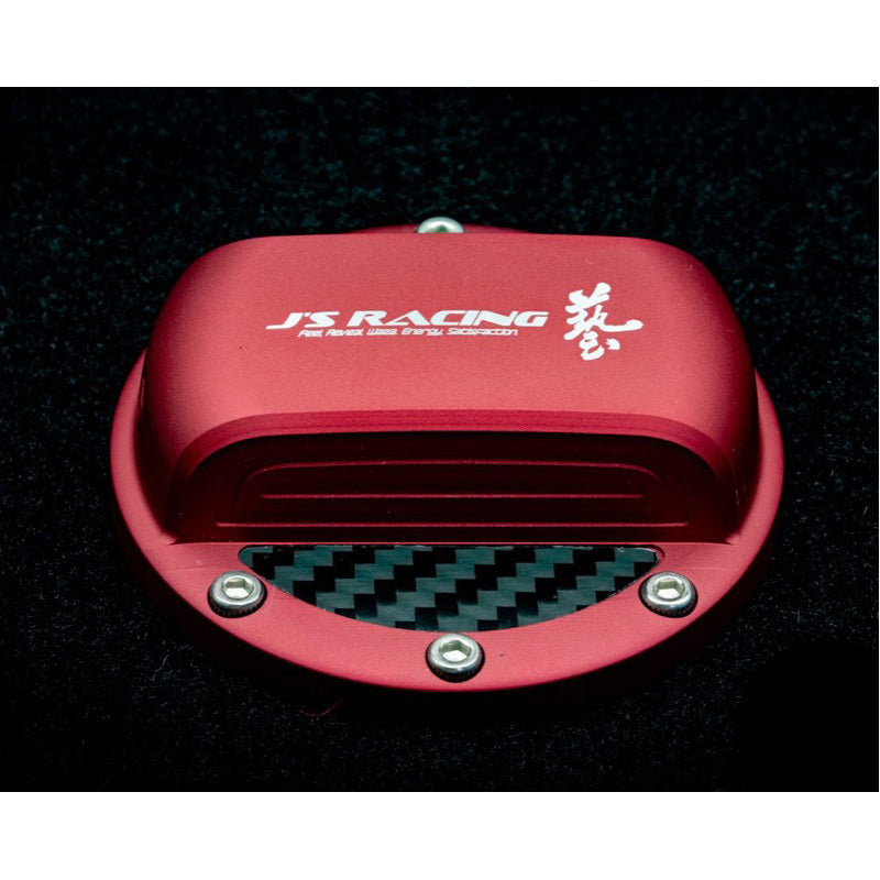 J's Racing Billet Fuel Cap Cover (Red) - Honda