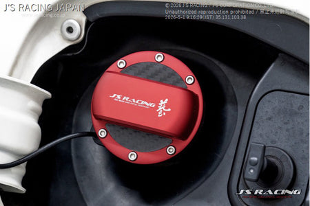 J's Racing Billet Fuel Cap Cover (Red) - Honda