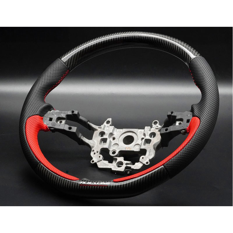 J's Racing Sports Steering Wheel (Carbon / Leather - Without Carbon Garnish) - Honda Civic Type R FL5 2023+