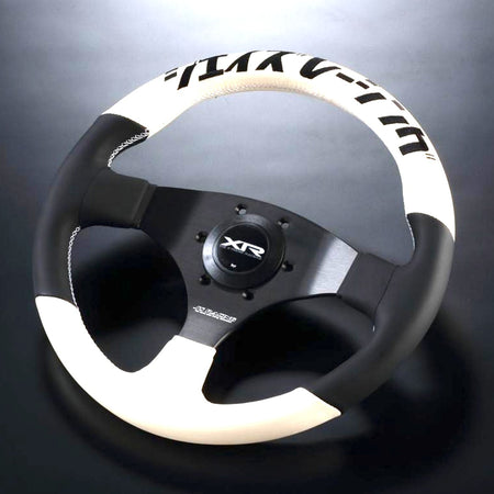 J's Racing XR Steering Wheel Type-F Katakana 325mm - White & Black Leather